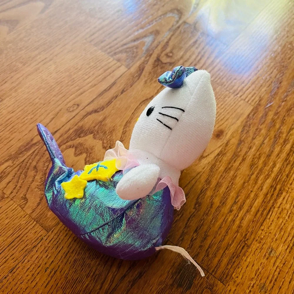 Sanrio white purple hello kitty mermaid small plush 6”